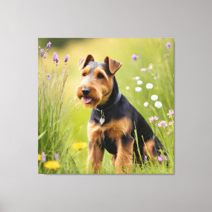Toile Welsh Terrier Dans Fleur sauvage Meadow