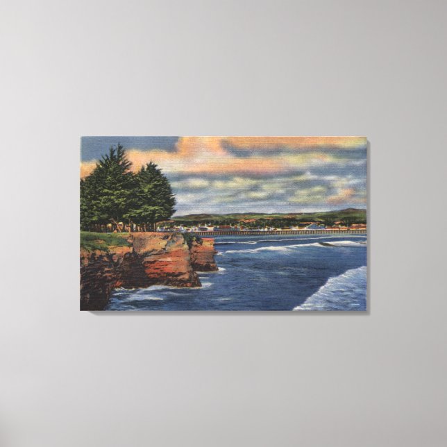 Toile West Cliff Drive Vue sur Pier et Casino (Recto)