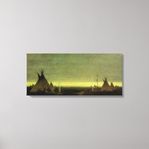Toile Western vintage, camp indien à Dawn par Tavernier