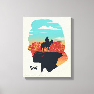 Toile Westworld   Dr Ford Silhouette Of Man en noir
