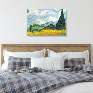 Toile Wheat Field with Cypresses Canvas Prints