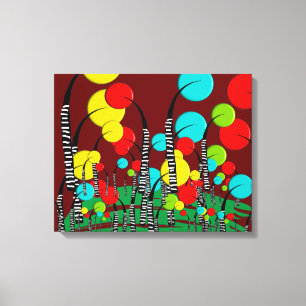 Toile Whimsical and Quirky Tree Art Magique Forrest Roug