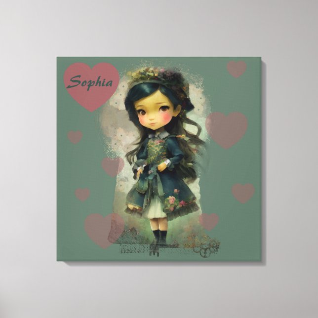 Toile Whimsical Kawaii Fairy Tale Girl (Recto)