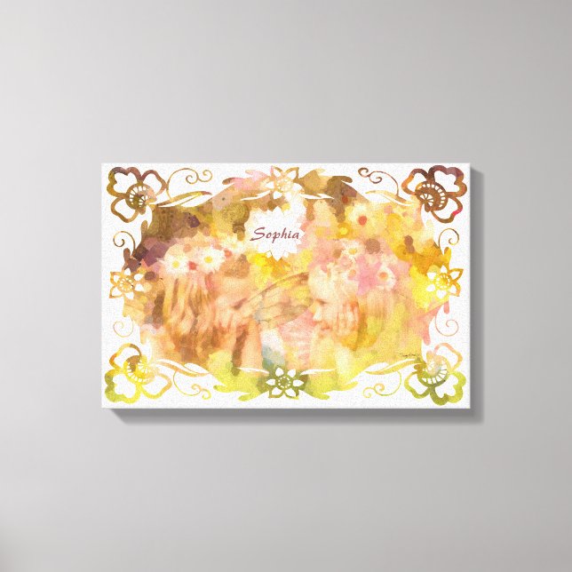 Toile Whispers of Magic: Two Fairy Friends in a Garden (Recto)