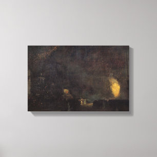 Toile Whistler - nocturne, noir et or, le feu Whee