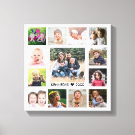 Toile White 13 Photo Collage Nom de famille Personnalisé