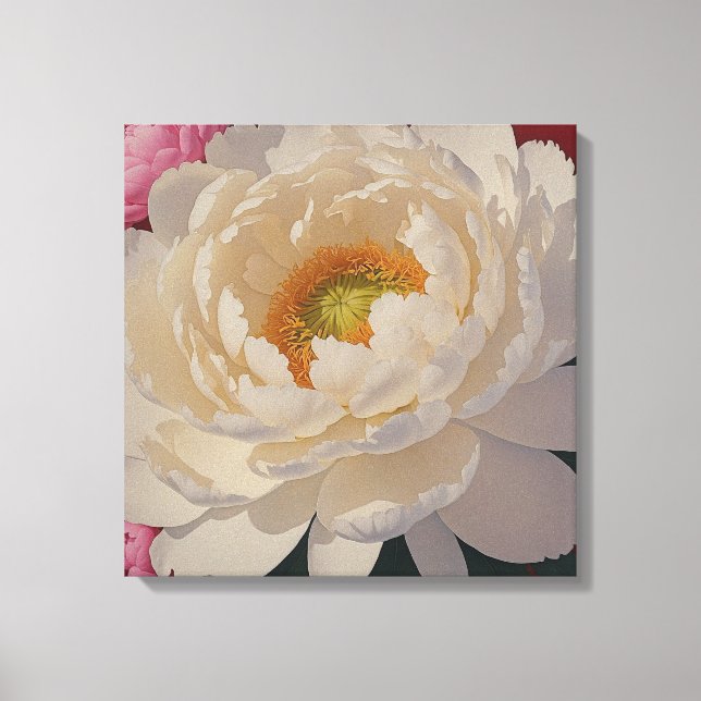 Toile White Peony Portrait (Recto)
