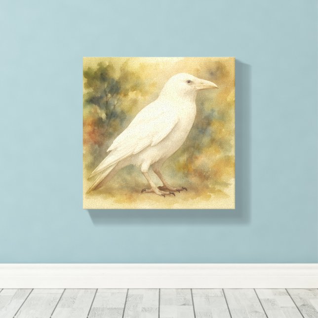 Toile White Raven Watercolor (Insitu (Plancher de Bois))