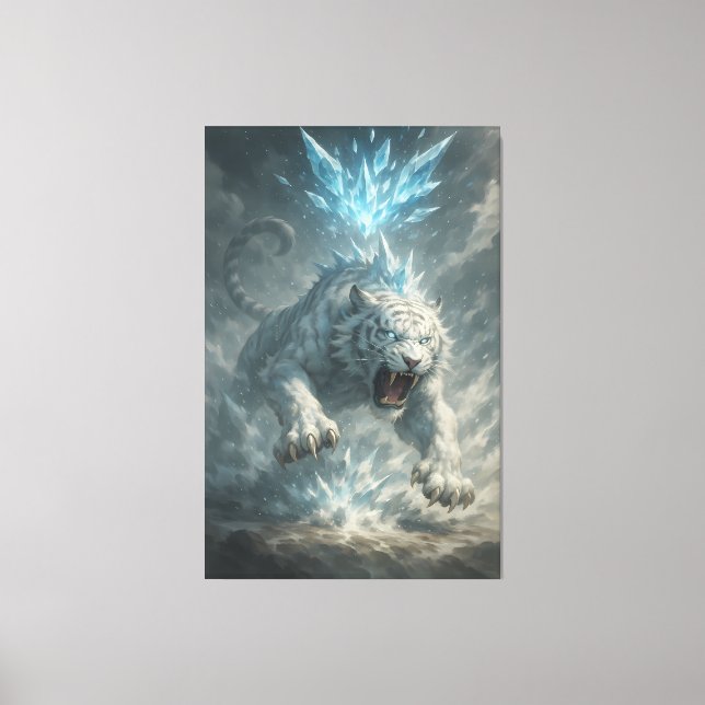 Toile White Tiger – Frost King Ice Burst Descent – ManJi (Recto)