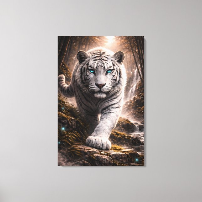 Toile White Tiger in Motion – ManJiangHong Art Series (Recto)