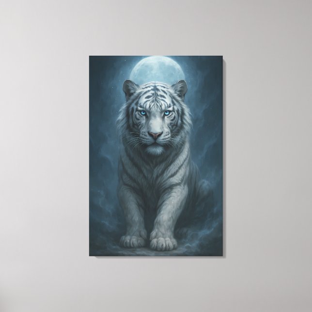 Toile White Tiger – Mystical Fantasy Portrait – ManJiang (Recto)