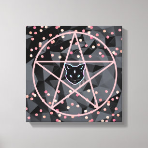 Toile WiizyWitch Magic Witch Cosmic Chat Pentacle Magick