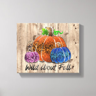 Toile Wild About Fall Empreintes de léopard Citrouilles