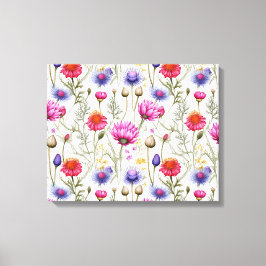 Toile Wildflower Mix Premium Wrapped Canvas