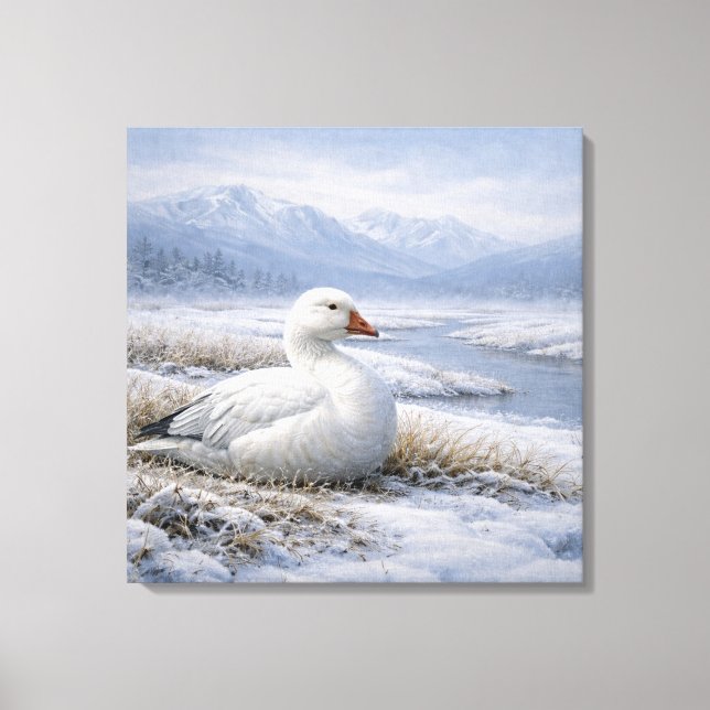 Toile Wildlife Snow Goose Winter (Recto)