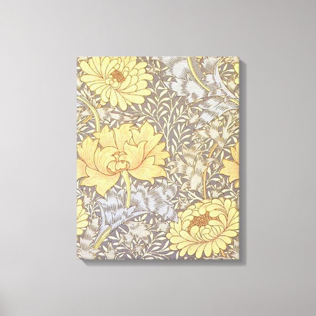Toile William Morris Chrysanthemum Fleurs maman (Recto)