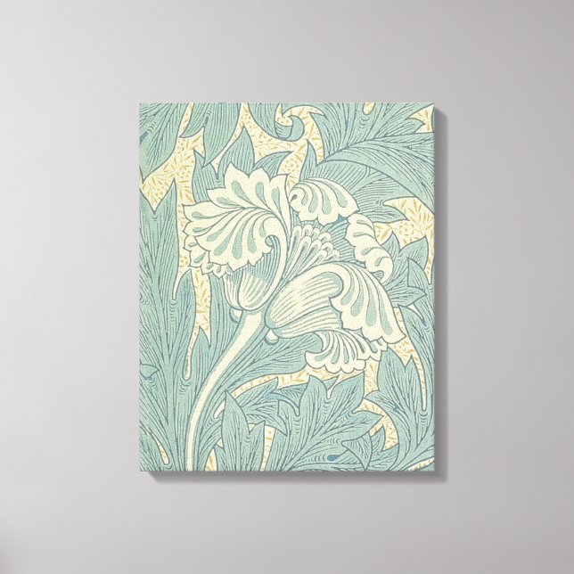 Toile William Morris Classique Tulipe Bleu Floral (Recto)