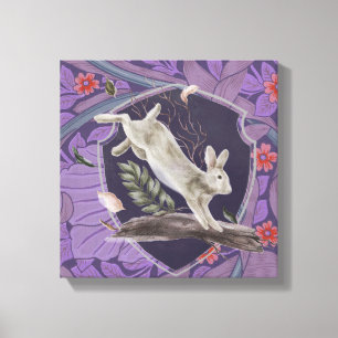 Toile William Morris Forest Rabbit Floral Art