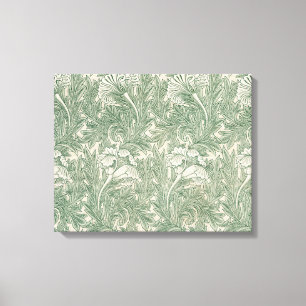 Toile William Morris tulip fond textile vert