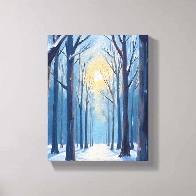 Toile Winter Forest Watercolor Tree Painting (Recto)
