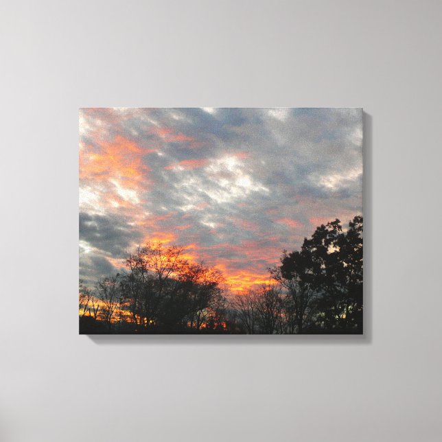 Toile Winter Sunset Nature Paysage Photographie (Recto)