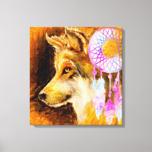 Toile Wolf et Dreamcatcher