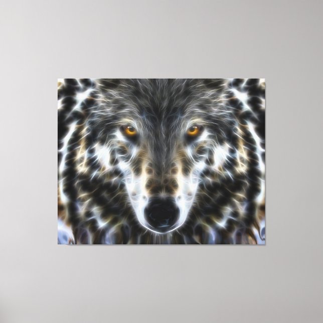 Toile Wolf Woodland Portrait inspirant (Recto)