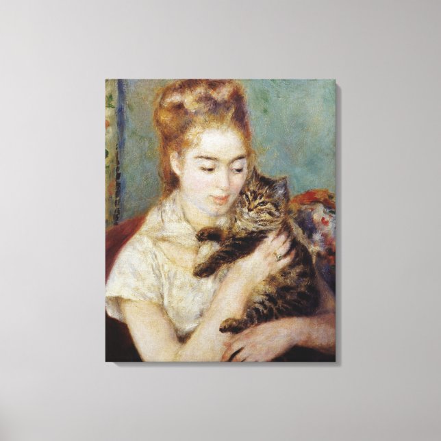 Toile <Woman with a Cat>par Pierre-Auguste Renoir (Recto)