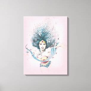 Toile Wonder Woman and Flowers