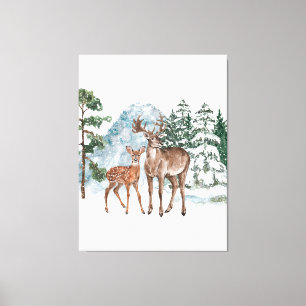 Toile Wonderland Winter Cher et pin neige automne Tap d'