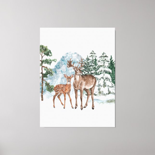 Toile Wonderland Winter Cher et pin neige automne Tap d' (Recto)