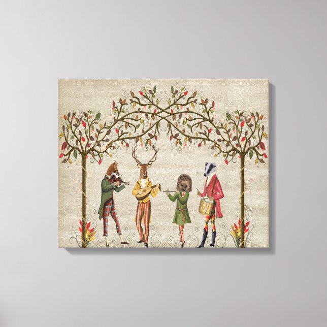 Toile Woodland Animaux Minstrel Group (Recto)