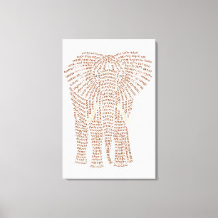 Toile World Word African Elephant Canvas Print