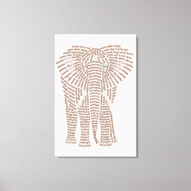 Toile World Word African Elephant Canvas Print (Recto)