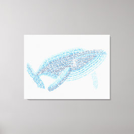 Toile World Word Blue Whale Canvas Imprimer