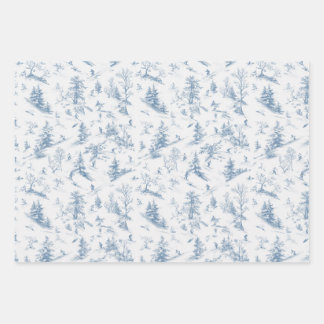 Toile Wrapping Paper Modernes Classic Ski Vignette Geschenkpapier Set