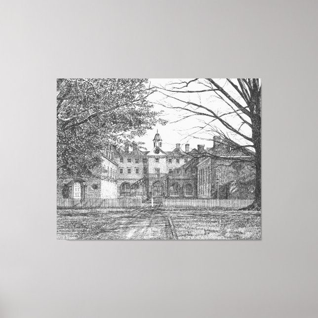 Toile Wren Building, Williamsburg, Virginie (Recto)