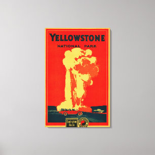Toile Yellowstone, vieille affiche fidèle de la