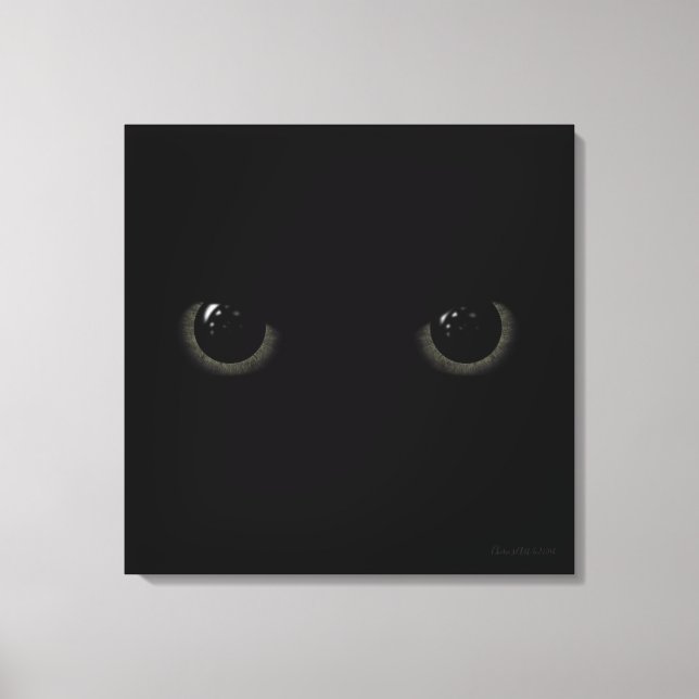 Toile Yeux de chat noir | Cherie's Art Copyright (Recto)