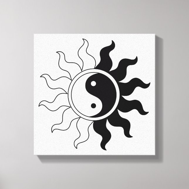 Toile Yin Yang symbole soleil (Recto)