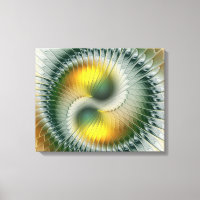 Yin Yang Vert Jaune Abstrait coloré Fractal