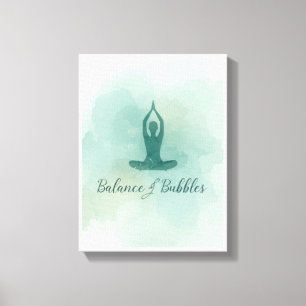 Toile Yoga Équilibre et Bulles pour Fête de Yoga