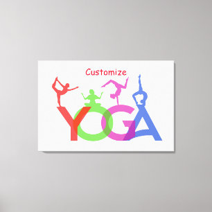 Toile Yoga Poses Silhouettes Thunder_Cove