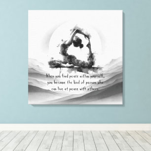 Toile Yoga Reiki à une jambe King Pigeon Pose Aquarelle