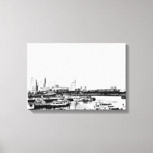 Toile Yokohama en noir et blanc