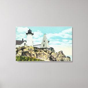 Toile York Beach Vue du phare de Nubble