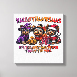 Toile Yorkshire Terrier Halloween Thanksgiving Noël