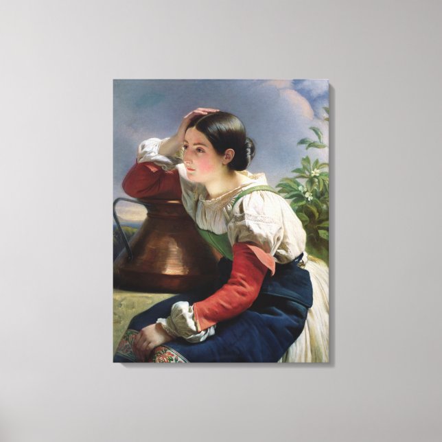 Toile Young Italian at the Well, c.1833-34 (Recto)