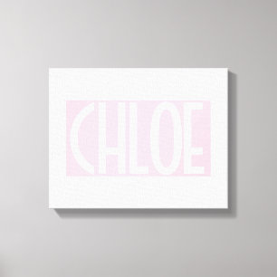 Toile Your   Bold White Text on Light Pink