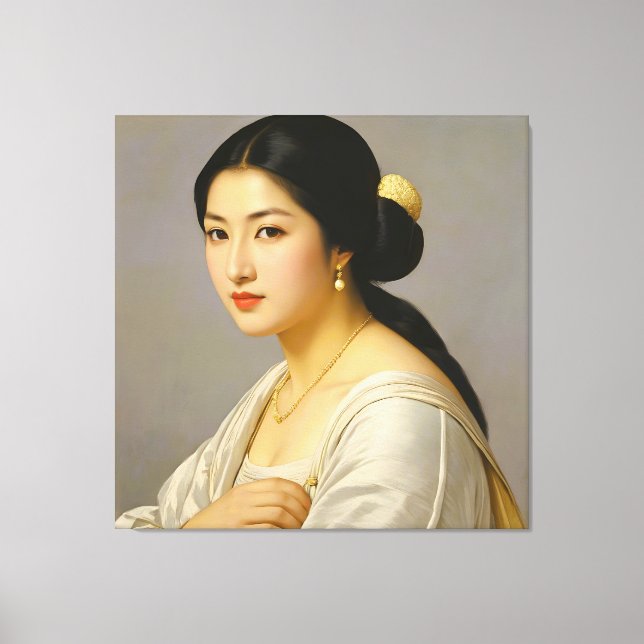 Toile "Yuki Mori" Portrait de femme en beaux-arts (Recto)